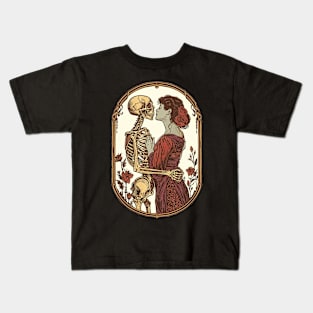 Skeleton Love Vintage Tarot Card Kids T-Shirt